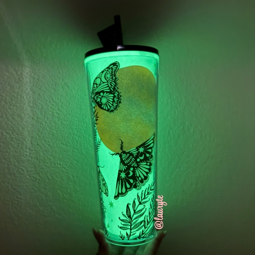 Starbucks 2025 Halloween Night Moth Glow in the Dark Tumbler Cold Cup